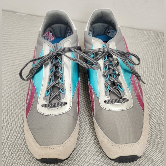 RBK Reebok Modern Classic Aztec Glam Comfort Gray Pink Blue Sneaker Women Sz 12 - Picture 3 of 16